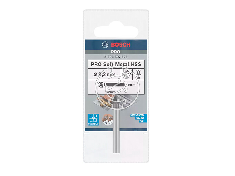 Bosch PRO Soft Metal HSS hSS süllyesztő fúró 8,3 x 50 mm, M4