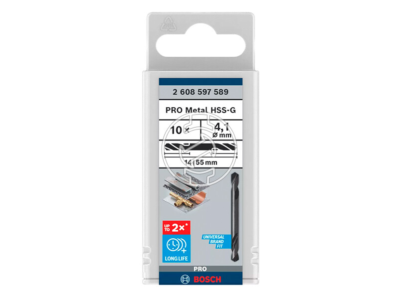 Bosch PRO Metal HSS-G hSS-G kétvégű fúró 4,1 x 14 x 55 mm