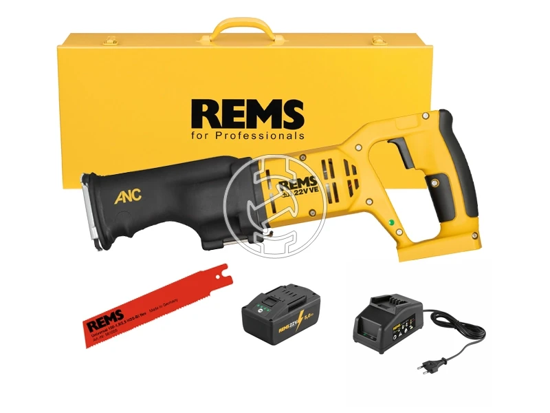 Rems Cat akkus orrfűrész 21,6 v | 250 mm | Szénkefés | 1 x 5 Ah akku + töltő | Acéllemez dobozban