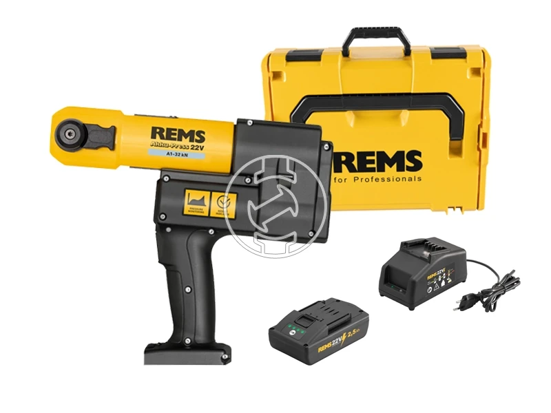Rems Akku-Press 22V ACC akkus csőprés Standard | 21,6 v | 10 - 110 mm | 32 kN | Szénkefés | 1 x 2,5 Ah akku + töltő | L-Boxx-ban