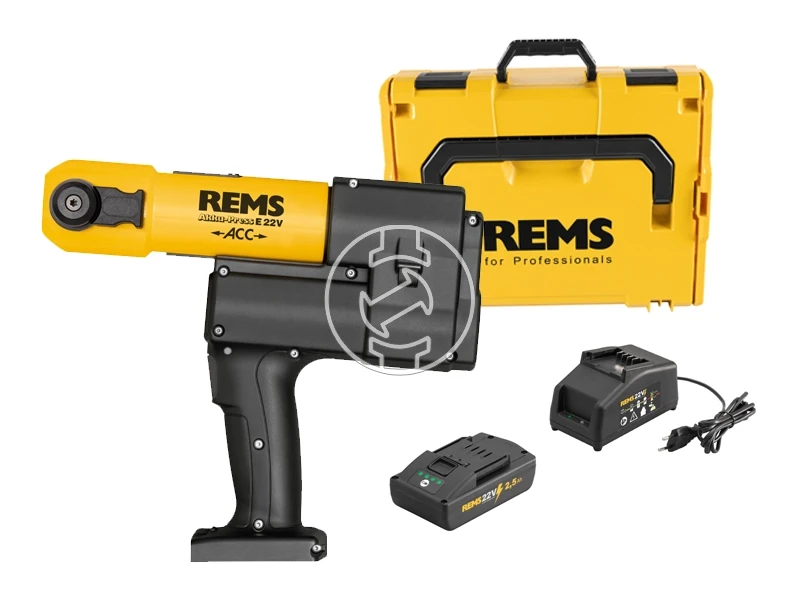 Rems Akku-Press E 22V ACC akkus csőprés Standard | 21,6 v | 10 - 110 mm | 32 kN | Szénkefés | 1 x 2,5 Ah akku + töltő | L-Boxx-ban