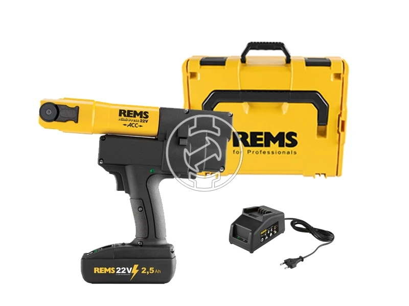 Rems Mini-Press 22V ACC akkus csőprés Compact | 21,6 v | 10 - 40 mm | 22 kN | Szénkefés | 1 x 2,5 Ah akku + töltő | L-Boxx-ban