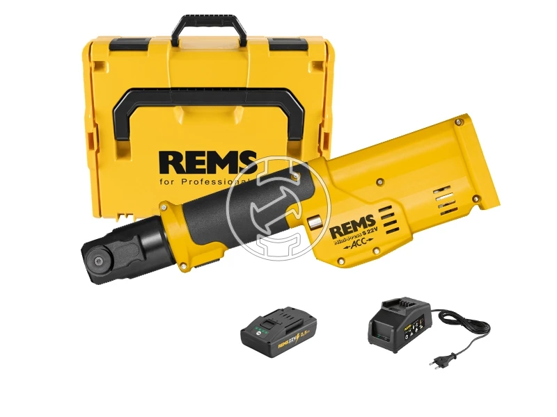 Rems Mini-Press S 22V ACC akkus csőprés Compact | 21,6 v | 10 - 40 mm | 22 kN | Szénkefés | 1 x 2,5 Ah akku + töltő | L-Boxx-ban