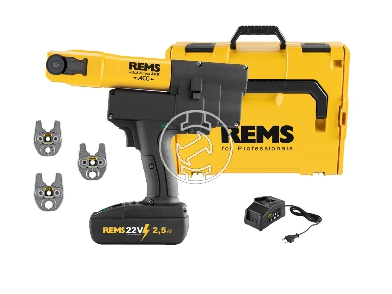 Rems Mini-Press 22V ACC Set M akkus csőprés Compact | 21,6 v | 10 - 40 mm | 22 kN | Szénkefés | 1 x 2,5 Ah akku + töltő | L-Boxx-ban