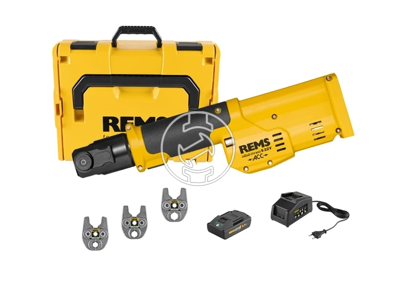 Rems Mini-Press S 22V ACC Set M akkus csőprés Compact | 21,6 v | 10 - 40 mm | 22 kN | Szénkefés | 1 x 2,5 Ah akku + töltő | L-Boxx-ban