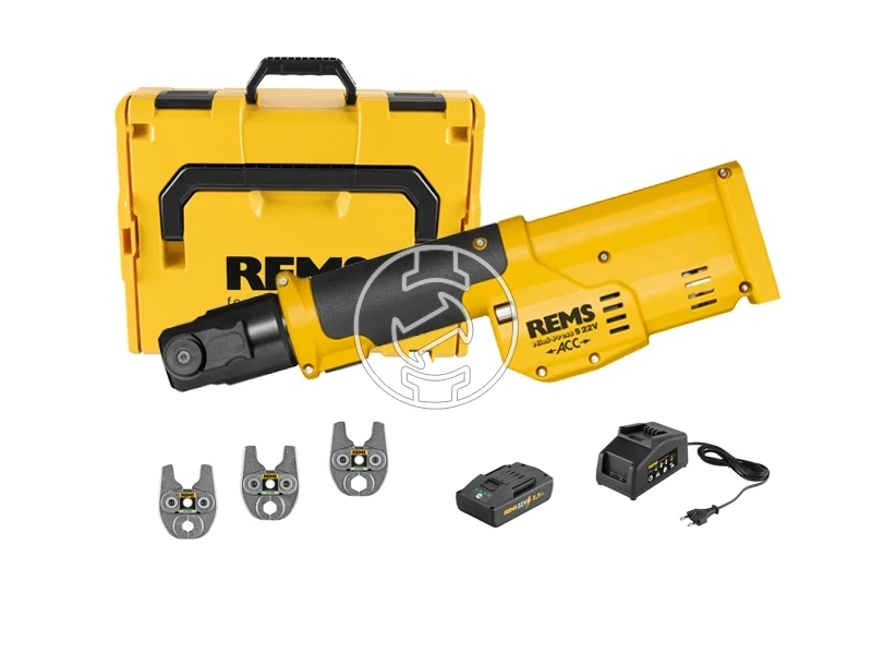 Rems Mini-Press S 22V ACC Set V akkus csőprés Compact | 21,6 v | 10 - 40 mm | 22 kN | Szénkefés | 1 x 2,5 Ah akku + töltő | L-Boxx-ban