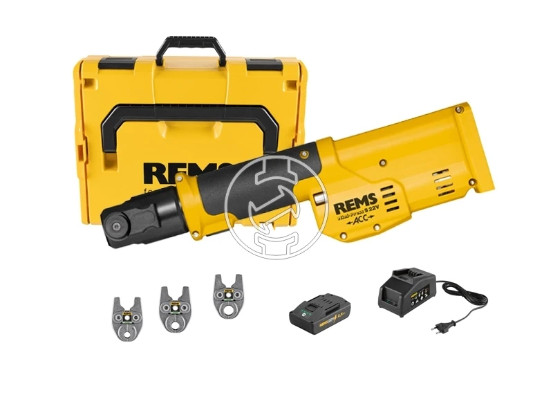 Rems Mini-Press S 22V ACC Set TH akkus csőprés Compact | 21,6 v | 10 - 40 mm | 22 kN | Szénkefés | 1 x 2,5 Ah akku + töltő | L-Boxx-ban