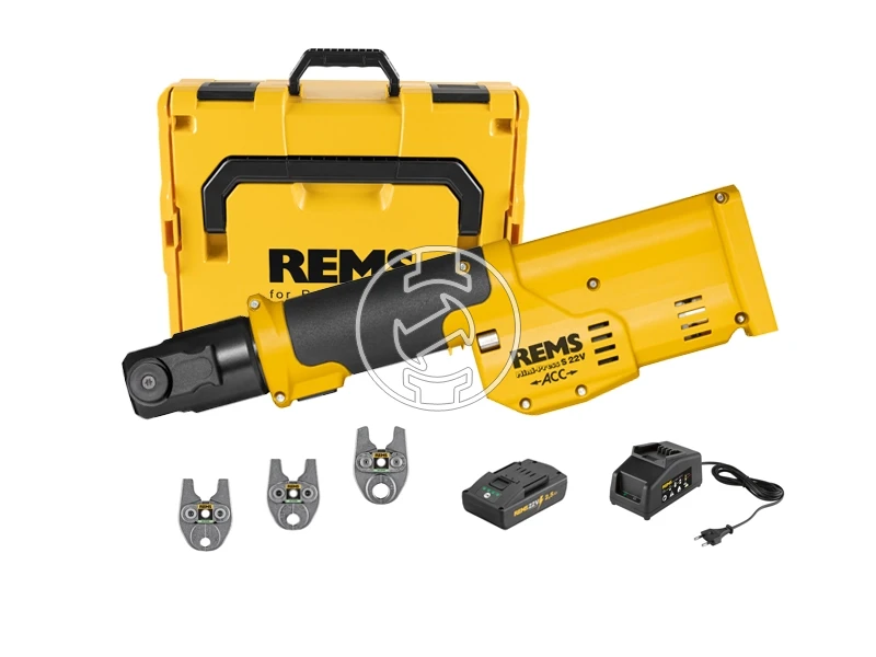 Rems Mini-Press S 22V ACC Set U akkus csőprés Compact | 22 v | 10 - 40 mm | 22 kN | Szénkefés | 1 x 2,5 Ah akku + töltő | L-Boxx-ban