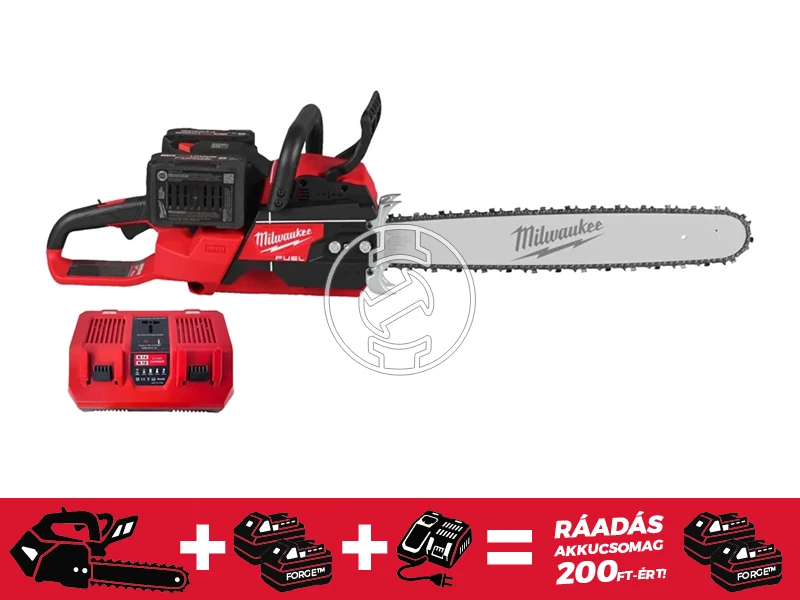 Milwaukee M18F2CHS50-802 akkus láncfűrész 18 V | 482 mm | Szénkefementes | 2 x 8 Ah akku + töltő