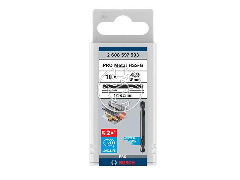 Bosch PRO Metal HSS-G hSS-G kétvégű fúró 4,9 x 17 x 62 mm