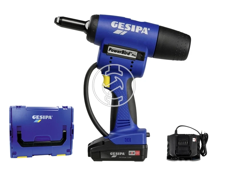 Gesipa PowerBird Pro Gold Edition akkus popszegecselő 2Ah + töltő