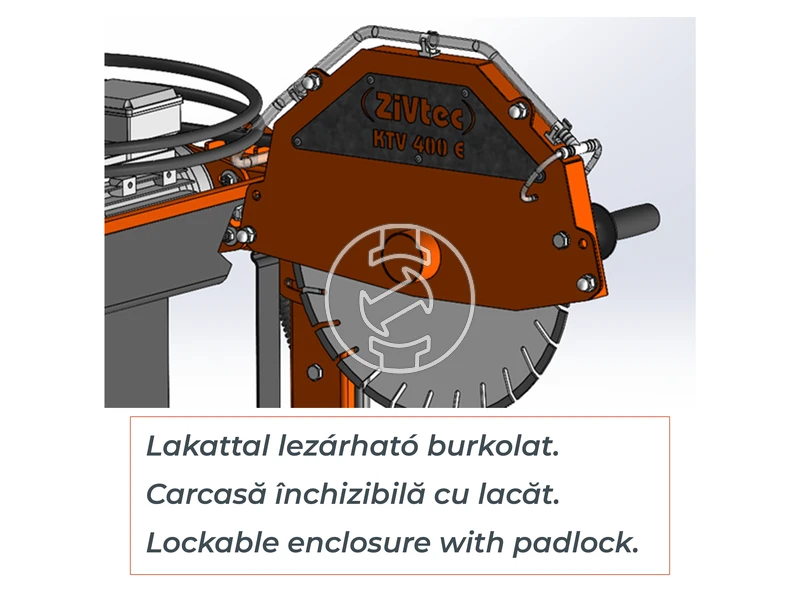 ZIVtec KTV400EF elektromos asztali téglavágó gép 230 V | 2200 W | 450 mm | Vágási mélység 145 mm | Tárcsaátmérő 400 x 25,4 mm