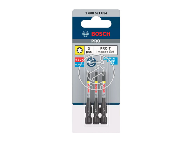 Bosch PRO Torx bit készlet T10, T15, T20, 55 mm, 3 db