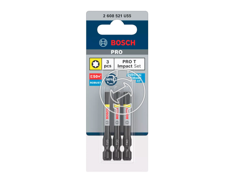 Bosch PRO Torx bit készlet T25, T30, T40, 55 mm, 3 db