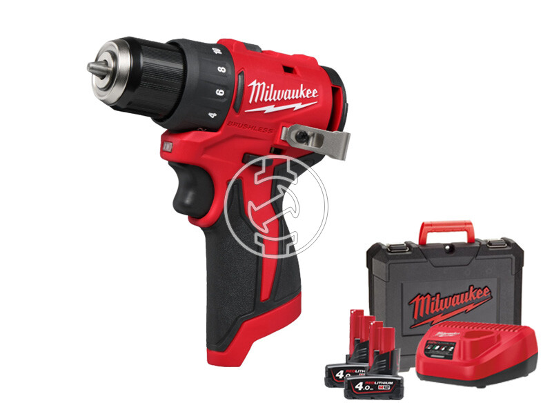 Milwaukee M12BLDDRC-402C akkus fúrócsavarozó tokmányos