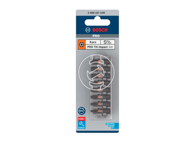 Bosch PRO Torx Security bit készlet T10H, T15H, T20H, T25H (2 db), T27H, T30H, T40H, 25 mm, 8 db