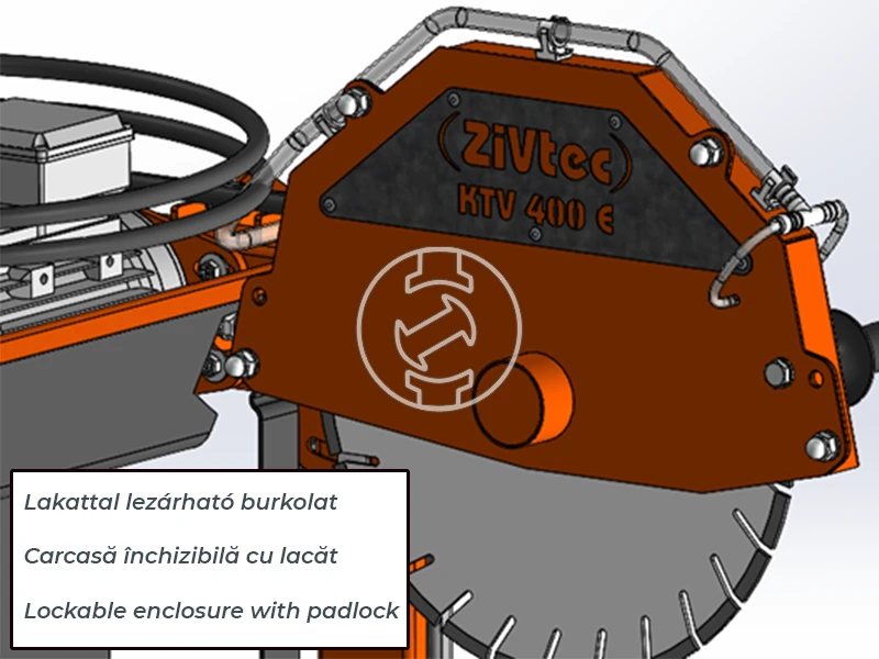 ZIVtec KTV400E elektromos asztali téglavágógép 230 V | 2200 W | 450 mm | Vágási mélység 145 mm | Tárcsaátmérő 400 x 25,4 mm