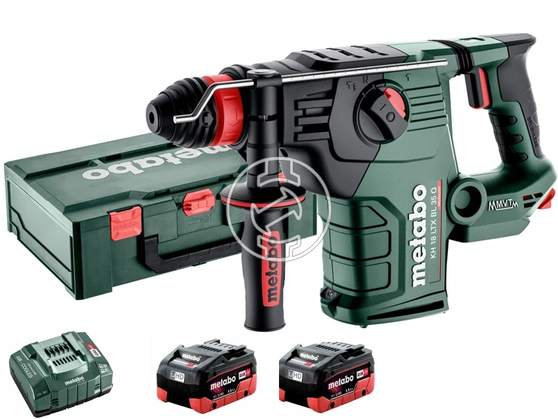 Metabo KH 18 LTX BL 35 Q akkus fúró-vésőkalapács 2x5.5 AH LIHD, Metabox