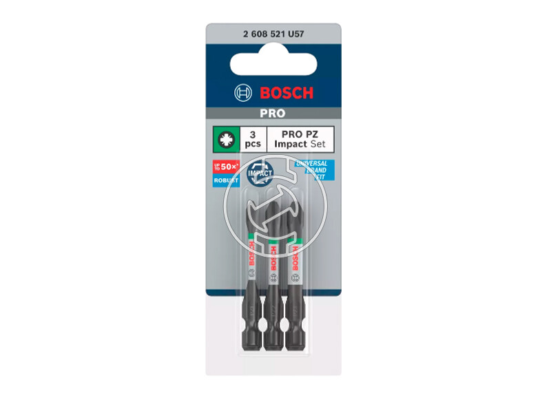 Bosch PRO Pozidriv bit készlet PZ1, PZ2, PZ3, 55 mm, 3 db