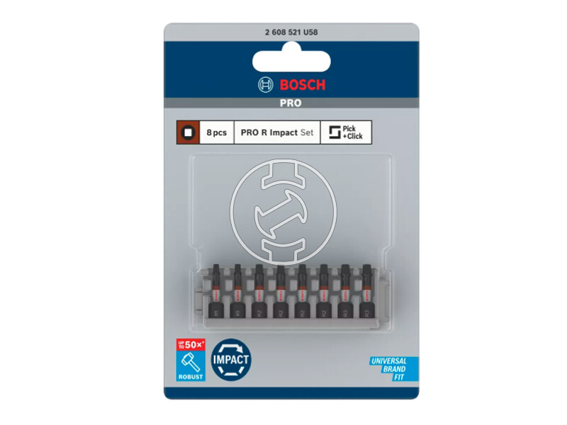 Bosch PRO Robertson bit készlet R1 (2 db), R2 (4 db), R3 (2 db), 55 mm, 8 db