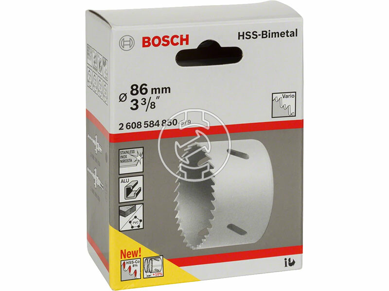 86 mm HSS-bimetál Standard körkivágó