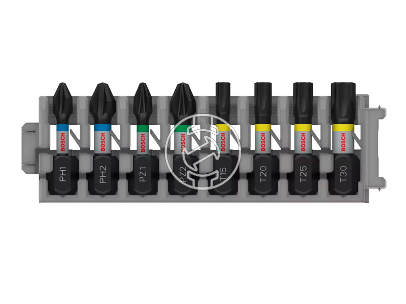 Bosch PRO Impact bit készlet PH1, PH2, PZ1, PZ2, T15, T20, T25, T30, 25 mm, 8 db