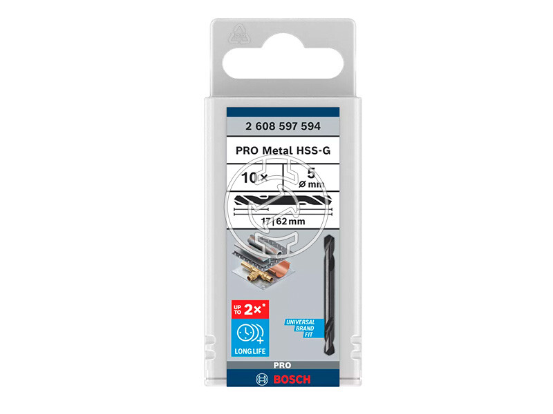Bosch PRO Metal HSS-G hSS-G kétvégű fúró 5 x 17 x 62 mm