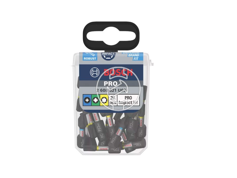 Bosch PRO Impact bit készlet PH2 (5 db), PZ2 (5 db), T20 (5 db), T25 (5 db), T30 (5 db), 25 mm