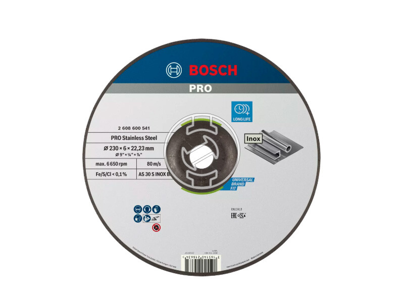 Bosch PRO Stainless Steel csiszolótárcsa 230 x 6 x 22,23 mm
