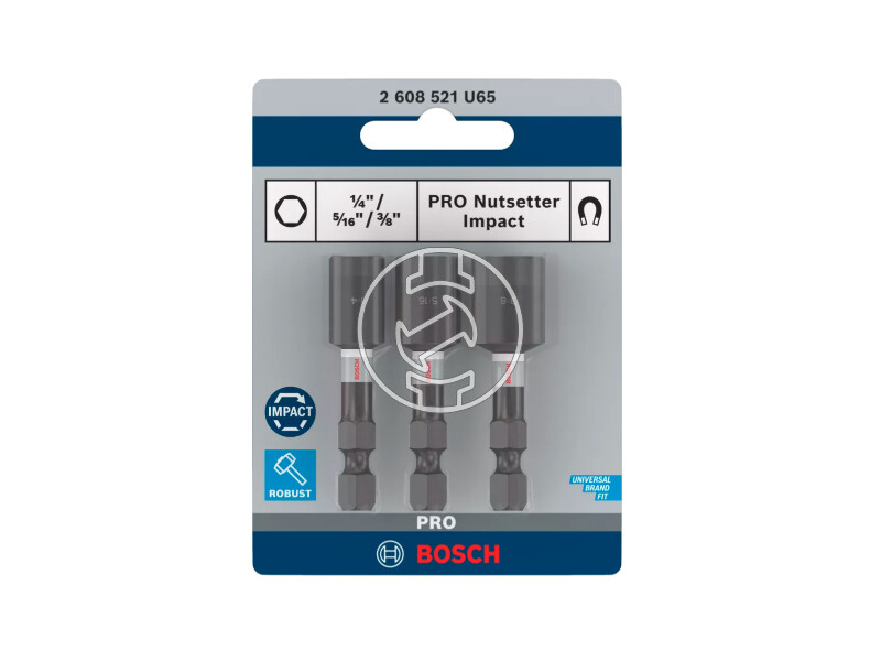 Bosch PRO Nutsetter Impact dugókulcs készlet 1/4 x 50 mm, 5/16 x 50 mm, 3/8 x 50 mm, 1 7/8 x 50 mm