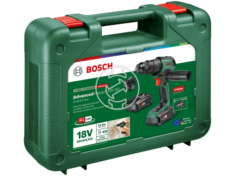 Kép: AdvancedImpact 18V-80 Quicksnap Akkus utvefuro-csavarozo 2x 25 Ah akkuval AL18V-44 toltovel kofferben.webp