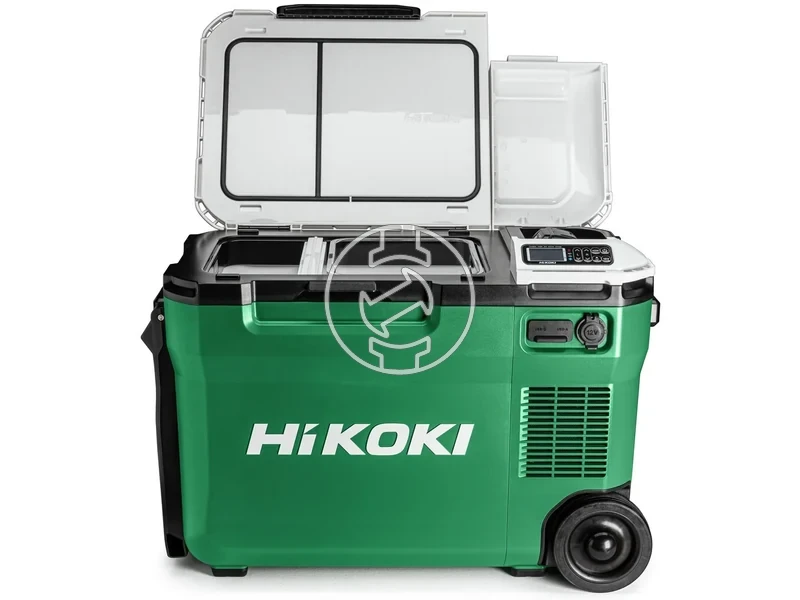 Kép: Akkus huto-futo tarolo 18V 24L -18C 60C 2 zonas USB-AC toltes 12V kimenet LED vilagitas halozatiautosakkus mukodes fogantyu kerekek akku es tolto nelkul 2 akkumulator hely.webp