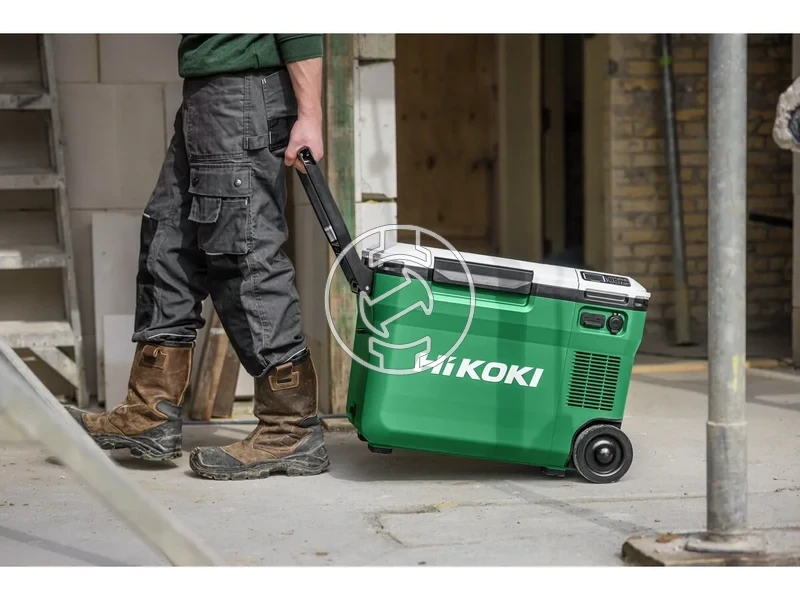 Kép: Akkus huto-futo tarolo 18V 24L -18C 60C 2 zonas USB-AC toltes 12V kimenet LED vilagitas halozatiautosakkus mukodes fogantyu kerekek akku es tolto nelkul 2 akkumulator hely.webp