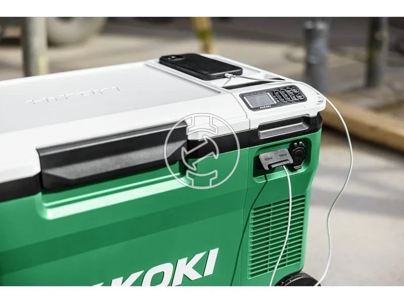 Kép: Akkus huto-futo tarolo 18V 24L -18C 60C 2 zonas USB-AC toltes 12V kimenet LED vilagitas halozatiautosakkus mukodes fogantyu kerekek akku es tolto nelkul 2 akkumulator hely.webp