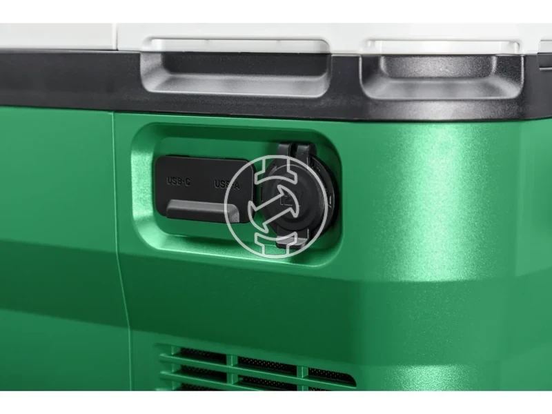 Kép: Akkus huto-futo tarolo 18V 24L -18C 60C 2 zonas USB-AC toltes 12V kimenet LED vilagitas halozatiautosakkus mukodes fogantyu kerekek akku es tolto nelkul 2 akkumulator hely.webp