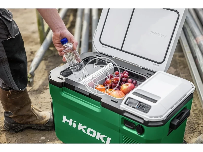 Kép: Akkus huto-futo tarolo 18V 24L -18C 60C 2 zonas USB-AC toltes 12V kimenet LED vilagitas halozatiautosakkus mukodes fogantyu kerekek akku es tolto nelkul 2 akkumulator hely.webp