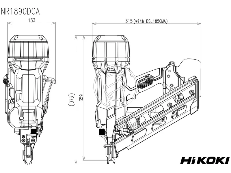 Kép: Akkus legrugos keret szegezo 30D-fej 50-90mm szeg tar 50 szog 27szogsec 30-34 37Kg LED akku es tolto nelkul.webp