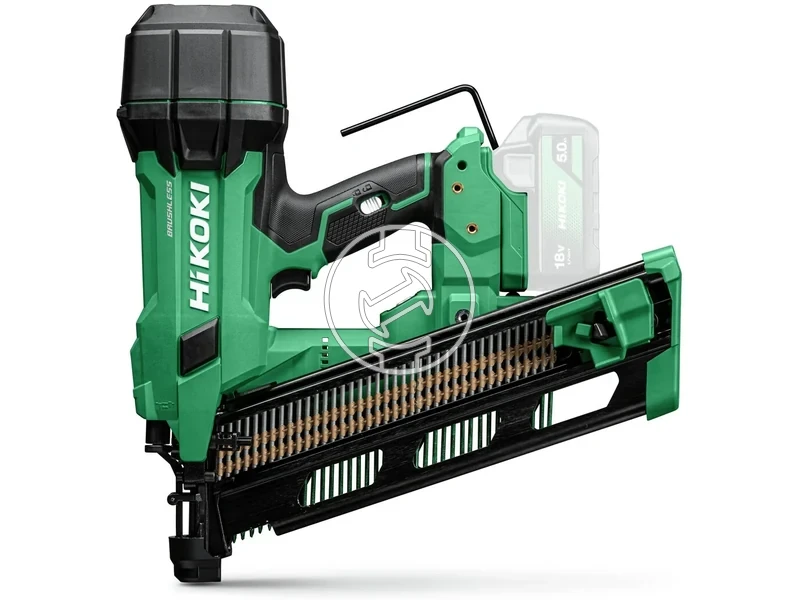 Kép: Akkus legrugos keret szegezo 30O-fej 50-90mm szeg szerszam nelkul apolas mentes allithato belovesi melyseg 5Ah 21 38Kg HSC LED.webp