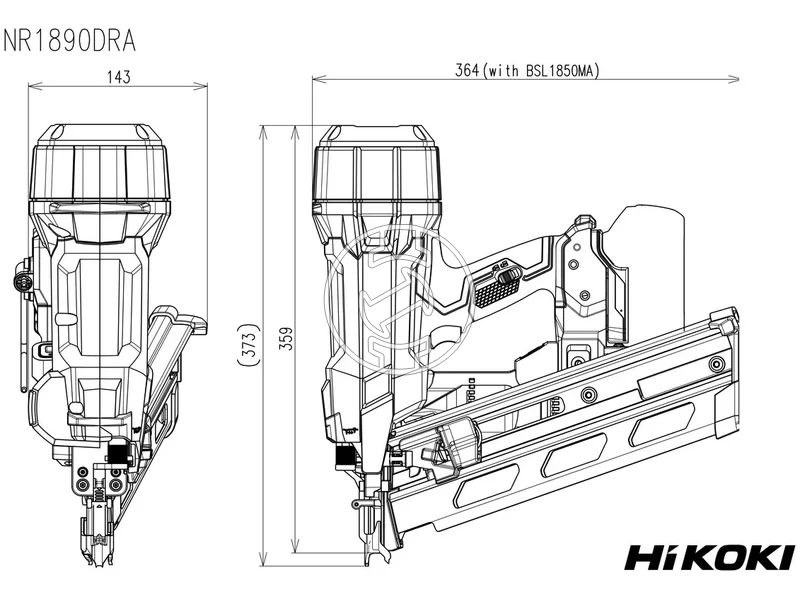 Kép: Akkus legrugos keret szegezo 30O-fej 50-90mm szeg szerszam nelkul apolas mentes allithato belovesi melyseg 5Ah 21 38Kg HSC LED.webp