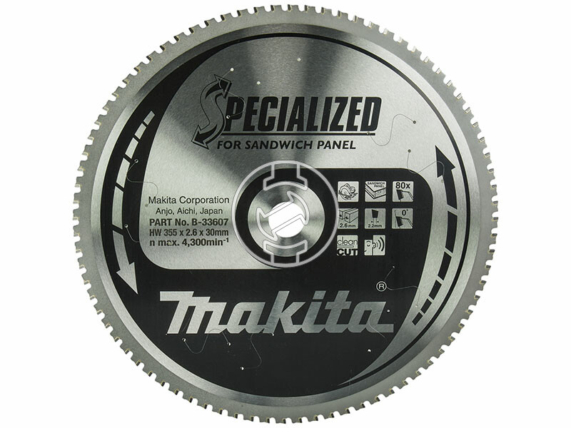 Makita körfűrészlap szendvicspanelhez 355x30 Z80