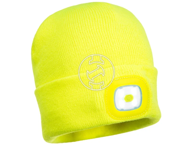 Kép: B029 - Beanie USB ujratoltheto LED-es fejlampa -sarga.webp