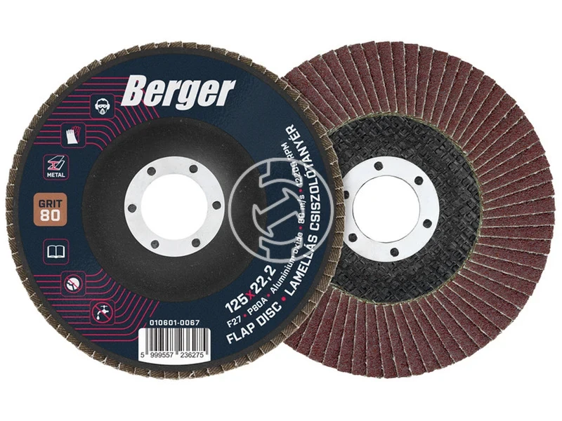 Kép: Berger lamellas csiszolokorong Egyenes 125 mm x 222 mm Szemcse P80_0.webp