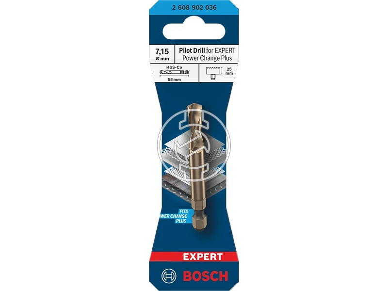 Bosch EXPERT Power Change Plus központfúró körkivágóhoz HSS-Co, 7,15 x 20 x 65 mm