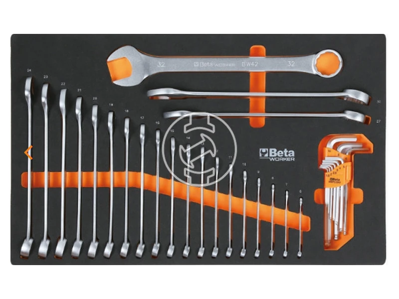 Beta Worker 2400S szerszámos kocsi 7 fiókos, 262 darabos, piros