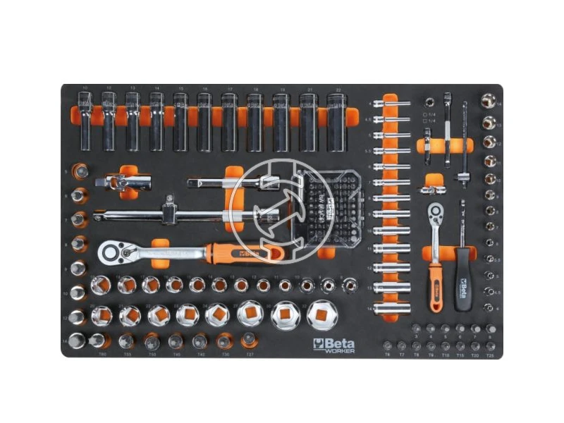 Beta Worker 2400S szerszámos kocsi 7 fiókos, 262 darabos, szürke
