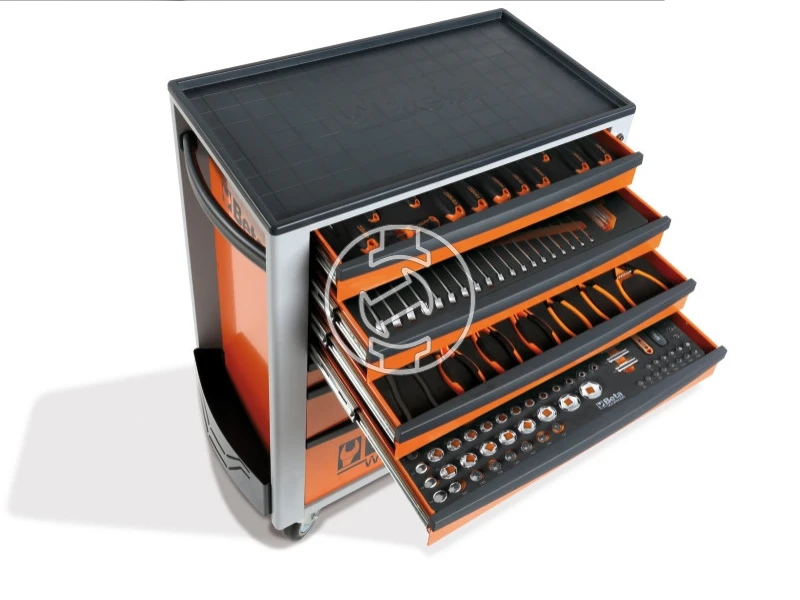 Beta Worker 2400S szerszámos kocsi 7 fiókos, 262 darabos, narancssárga