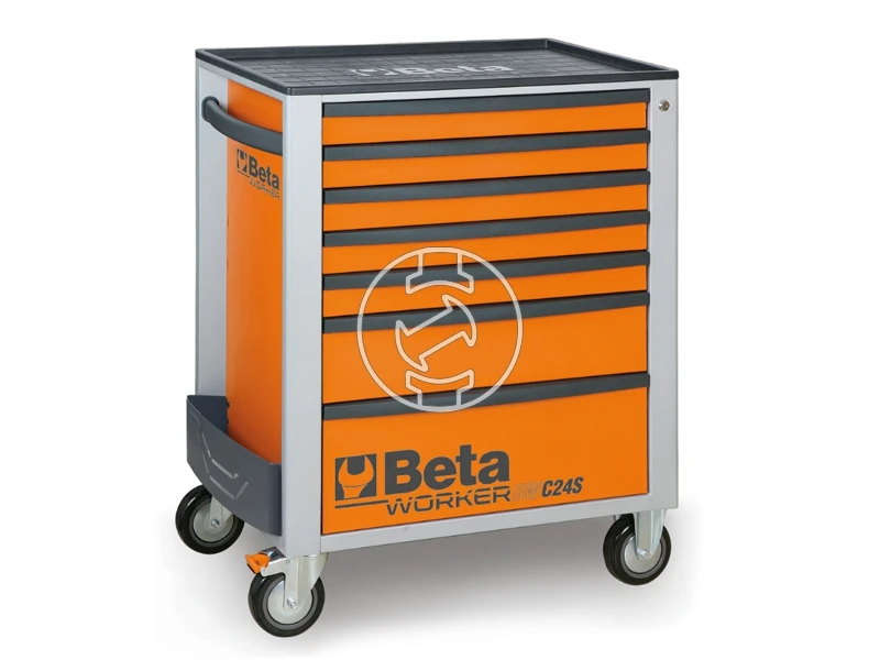 Beta Worker 2400S szerszámos kocsi 7 fiókos, 262 darabos, narancssárga