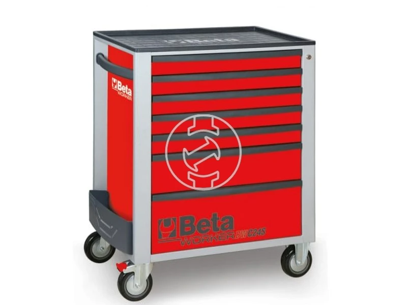 Beta Worker 2400S szerszámos kocsi 7 fiókos, 262 darabos, piros