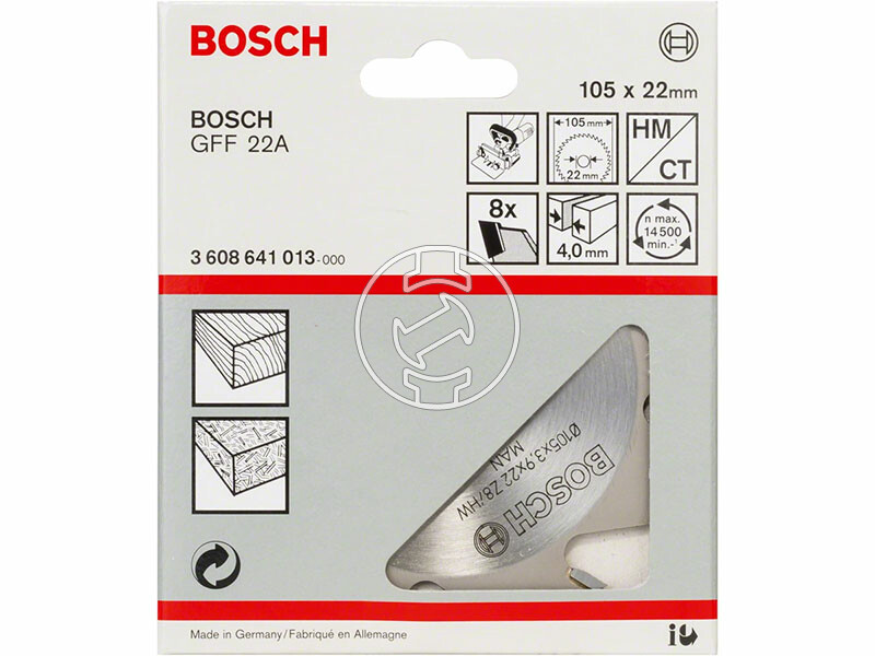 Bosch 105 x 22 mm, 8 marótárcsa