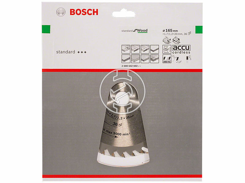 Bosch 2608642602 165 x 1,7/1,2 x 20 mm, 36 körfűrészlap